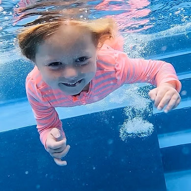 Swimmer practicing underwater