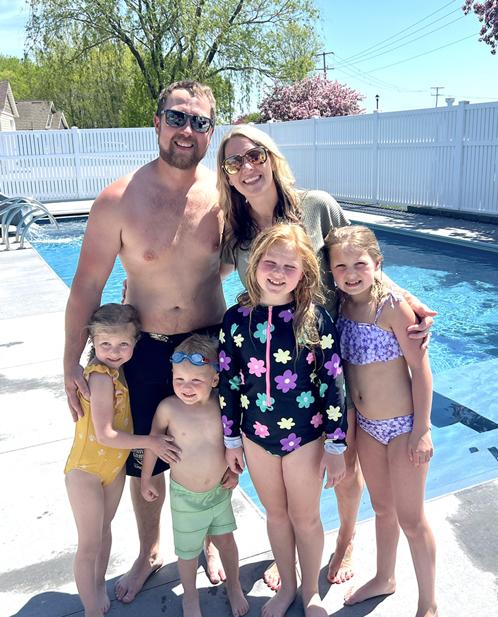 Mohs family poolside